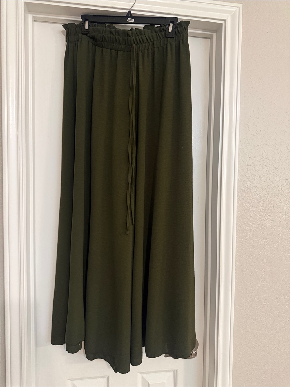 SHEIN Olive Green Wide-Leg Palazzo Pants
